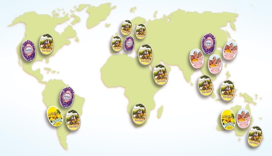Carte du monde avec nos bonbons